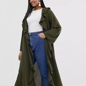 Verona Ruffle Olive Green Duster